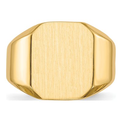 Men's 14K Yellow Gold Octagon Signet Ring – view 5