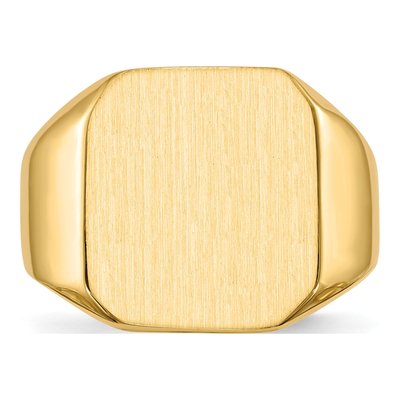 Men's 14K Yellow Gold Octagon Signet Ring – view 5