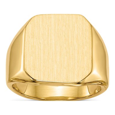 Men's 14K Yellow Gold Octagon Signet Ring
