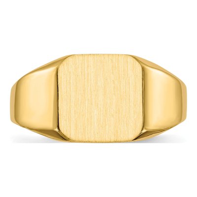 Men's 14K Yellow Gold Open Back Signet Ring – view 5