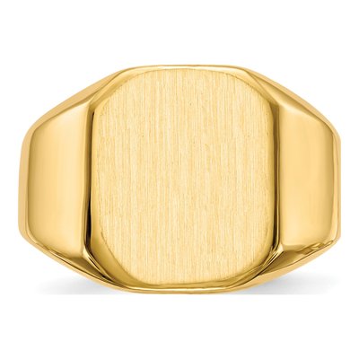 Men's 14K Yellow Gold Octagon Signet Ring – view 5