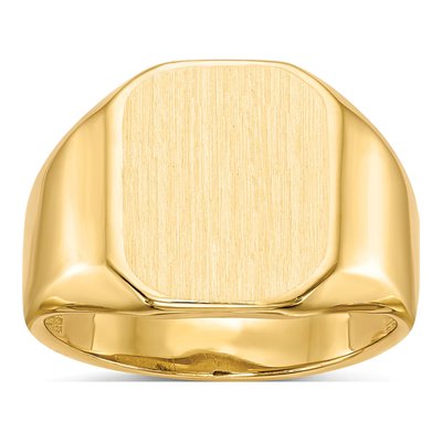 Men's 14K Yellow Gold Octagon Signet Ring