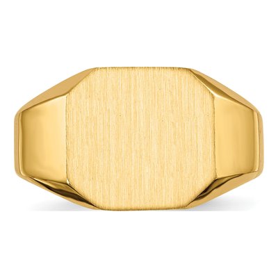 Men's 14K Yellow Gold Octagon Signet Ring – view 5
