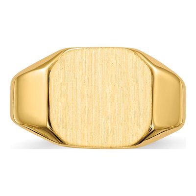 Men's 14K Yellow Gold Octagon Signet Ring – view 5