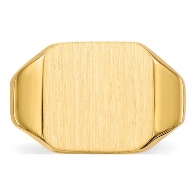 Men's 14K Yellow Gold Octagon Signet Ring – view 5