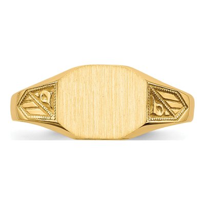 14K Yellow Gold Octagon Signet Ring – view 5
