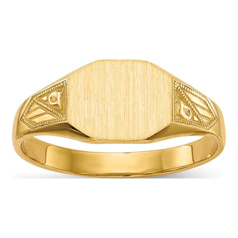 14K Yellow Gold Octagon Signet Ring