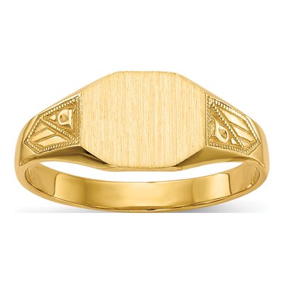 14K Yellow Gold Octagon Signet Ring