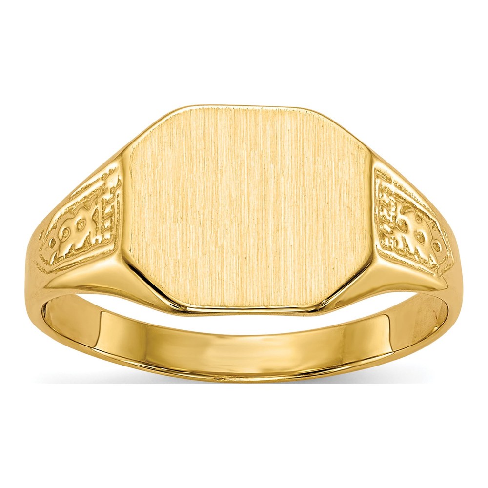 14K Yellow Gold Octagon Signet Ring