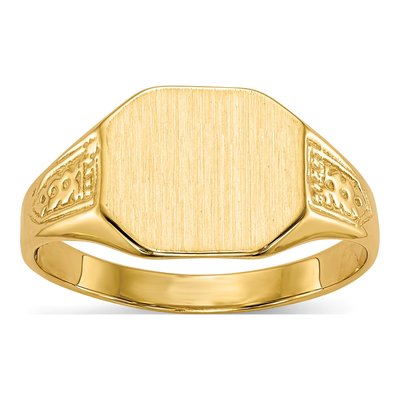 14K Yellow Gold Octagon Signet Ring