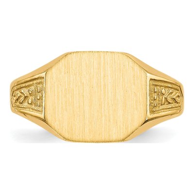 14K Yellow Gold Octagon Signet Ring – view 4
