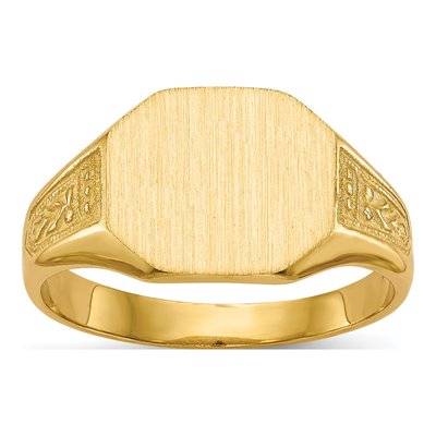 14K Yellow Gold Octagon Signet Ring