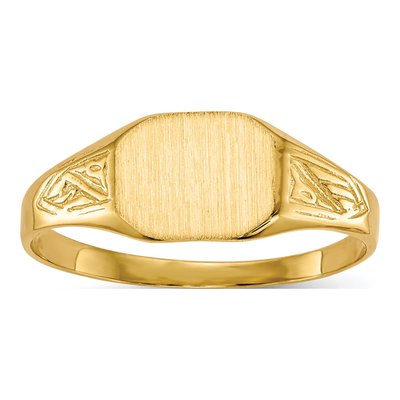 14K Yellow Gold Octagon Signet Ring