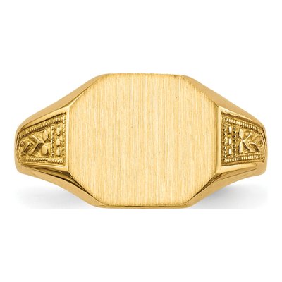 14K Yellow Gold Octagon Signet Ring – view 5