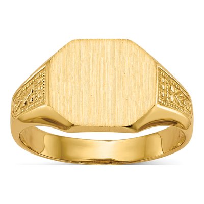 14K Yellow Gold Octagon Signet Ring