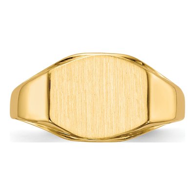 Men's 14K Yellow Gold Hexagon Signet Ring – view 5