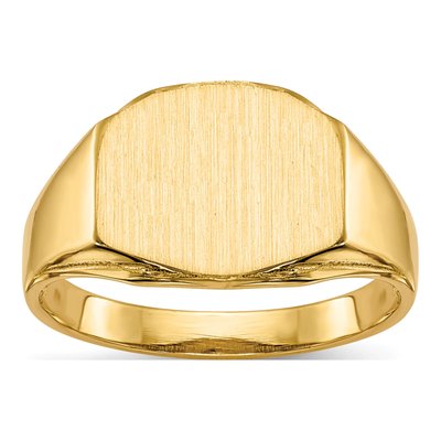 Men's 14K Yellow Gold Hexagon Signet Ring