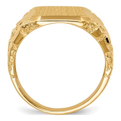 Men's 14K Yellow Gold Octagon Nugget Signet Ring – view 3