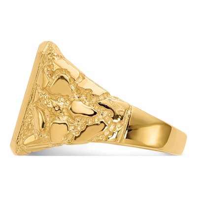 Men's 14K Yellow Gold Octagon Nugget Signet Ring – view 4