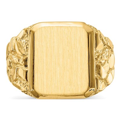 Men's 14K Yellow Gold Octagon Nugget Signet Ring – view 5