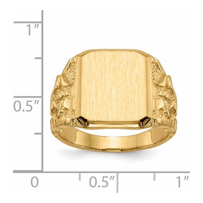 Men's 14K Yellow Gold Octagon Nugget Signet Ring – view 6