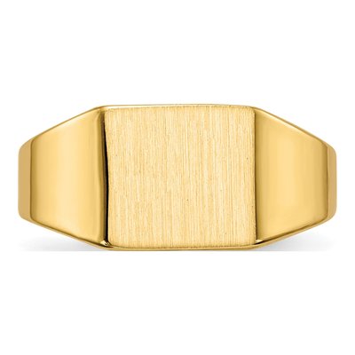 Men's 14K Yellow Gold Rectangle Signet Ring – view 5