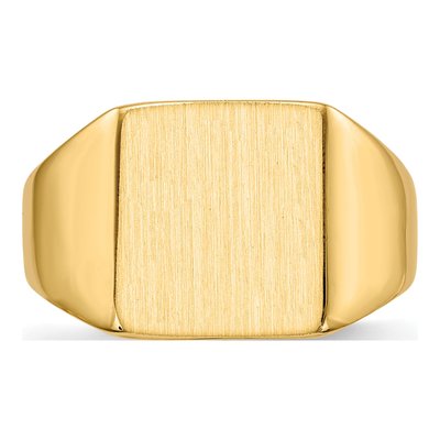 Men's 14K Yellow Gold Square Signet Ring – view 5