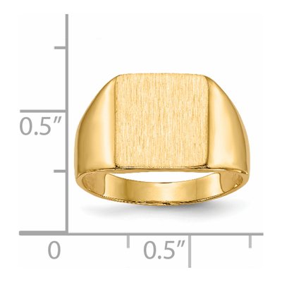 Men's 14K Yellow Gold Square Signet Ring – view 6