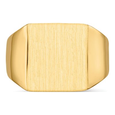 Men's 14K Yellow Gold Square Signet Ring – view 5