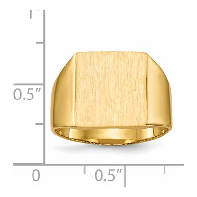 Men's 14K Yellow Gold Square Signet Ring – view 6