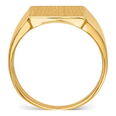 Men's 14K Yellow Gold Rectangle Signet Ring – view 3