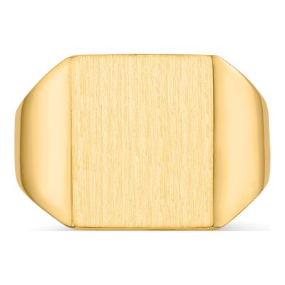 Men's 14K Yellow Gold Rectangle Signet Ring – view 5