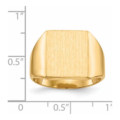 Men's 14K Yellow Gold Rectangle Signet Ring – view 6