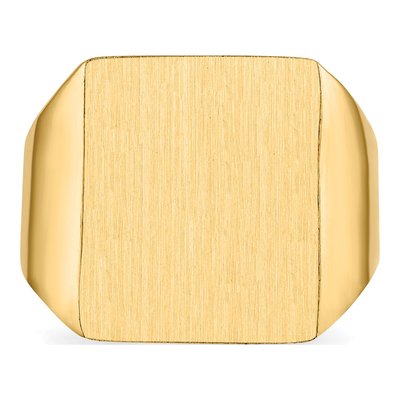 Men's 14K Yellow Gold Rectangle Signet Ring – view 5