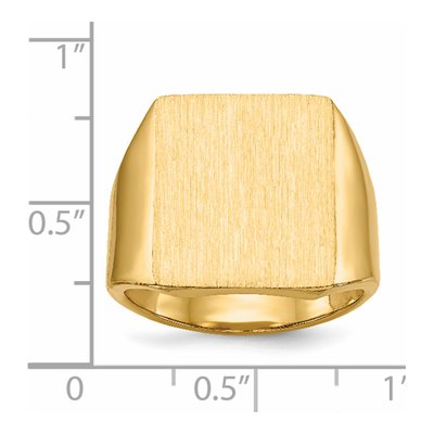 Men's 14K Yellow Gold Rectangle Signet Ring – view 6