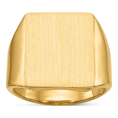 Men's 14K Yellow Gold Rectangle Signet Ring