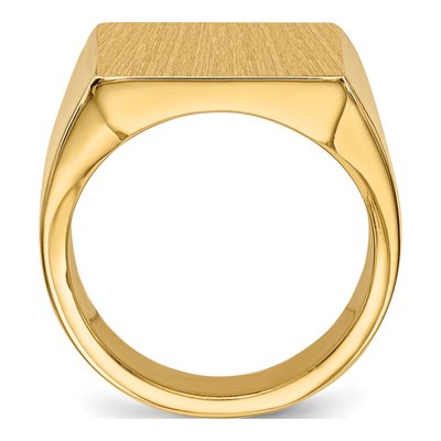 Men's 14K Yellow Gold Rectangle Signet Ring – view 2