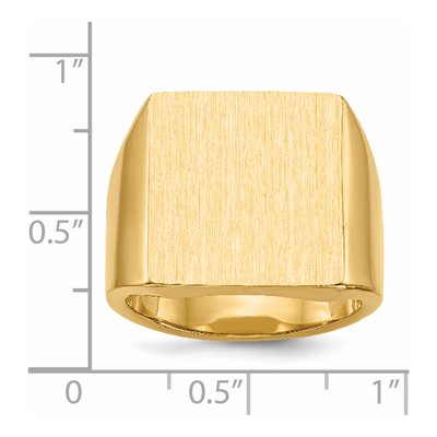 Men's 14K Yellow Gold Rectangle Signet Ring – view 5
