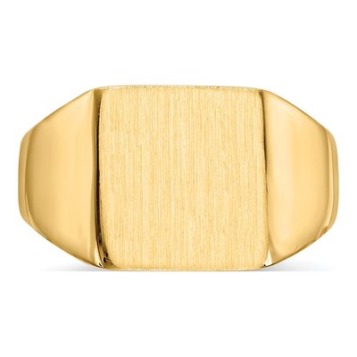 Men's 14K Yellow Gold Square Signet Ring – view 5