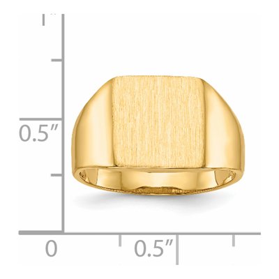 Men's 14K Yellow Gold Square Signet Ring – view 6