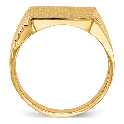 Men's 14K Yellow Gold Closed Back Signet Ring – view 3