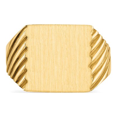 Men's 14K Yellow Gold Closed Back Signet Ring – view 5