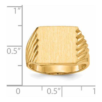 Men's 14K Yellow Gold Closed Back Signet Ring – view 6