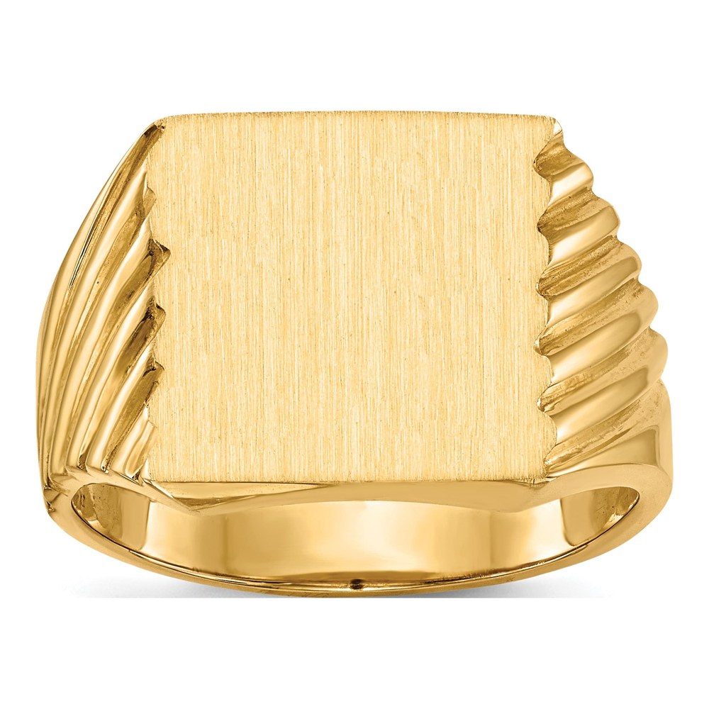 Men's 14K Yellow Gold Closed Back Signet Ring