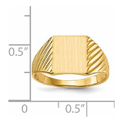 Men's 14K Yellow Gold Rectangle Signet Ring – view 6