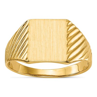 Men's 14K Yellow Gold Rectangle Signet Ring