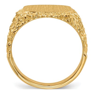 Men's 14K Yellow Gold Cushion Signet Ring – view 2