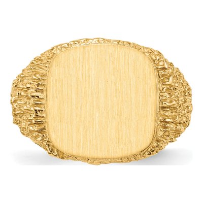 Men's 14K Yellow Gold Cushion Signet Ring – view 4
