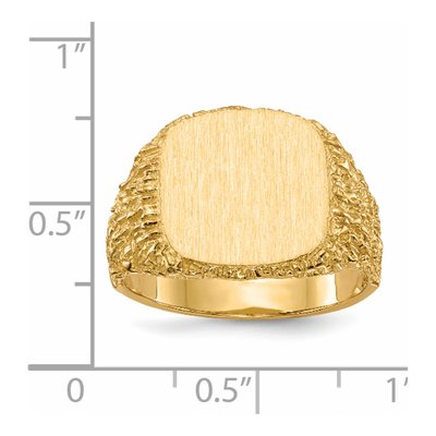 Men's 14K Yellow Gold Cushion Signet Ring – view 5