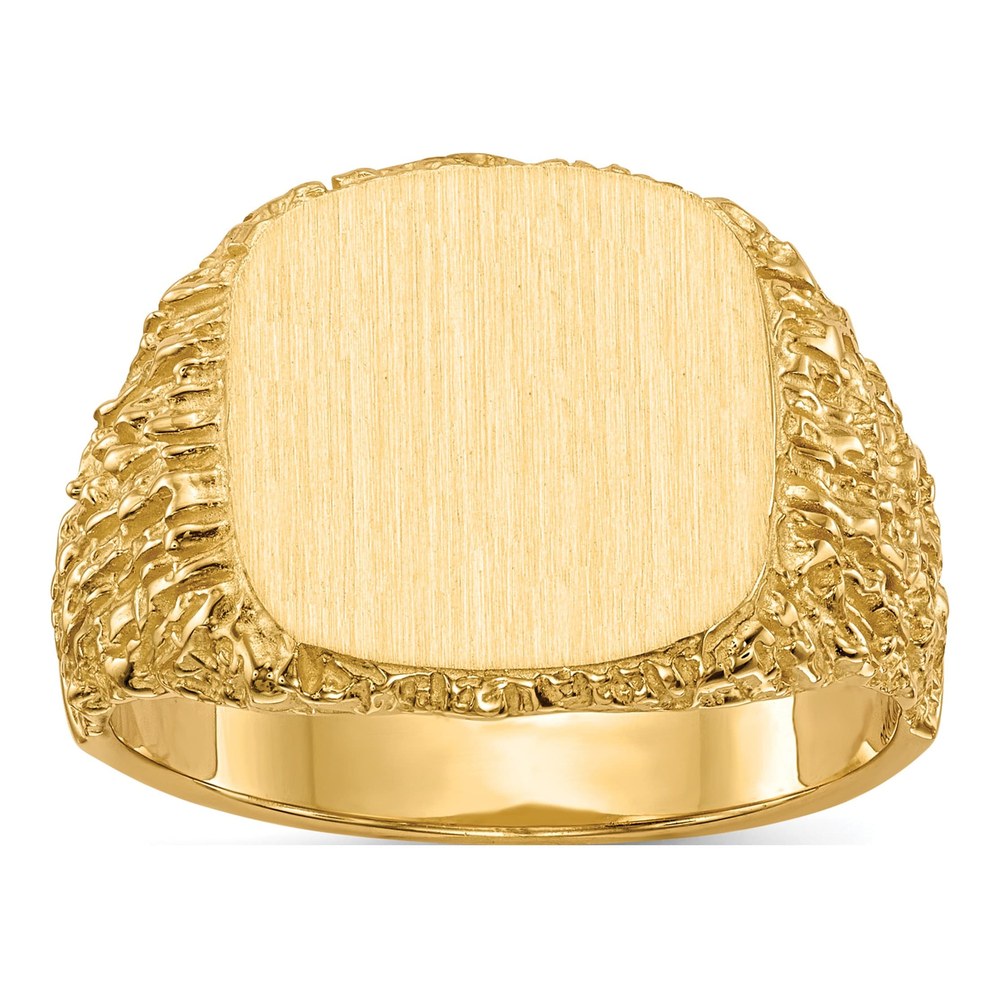 Men's 14K Yellow Gold Cushion Signet Ring